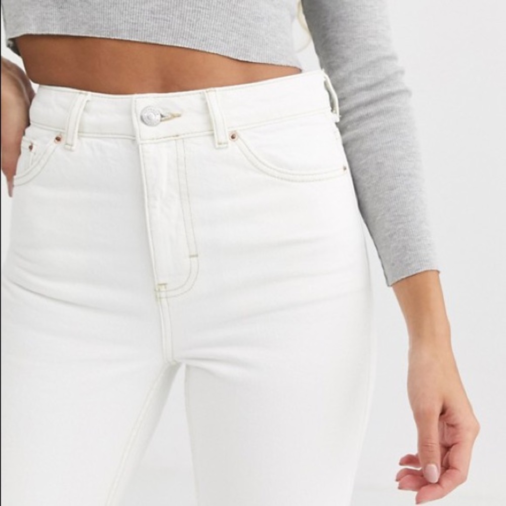 Topshop Mom Jeans Off White